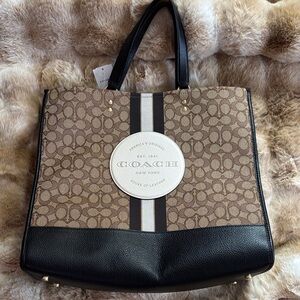 Coach Signature Brown and Black Tote